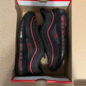 Black and red nike 97s. in perfect condition only worn once